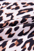 Brown Leopard Tied Front Keyhole Puff Short Sleeve Mini Dress